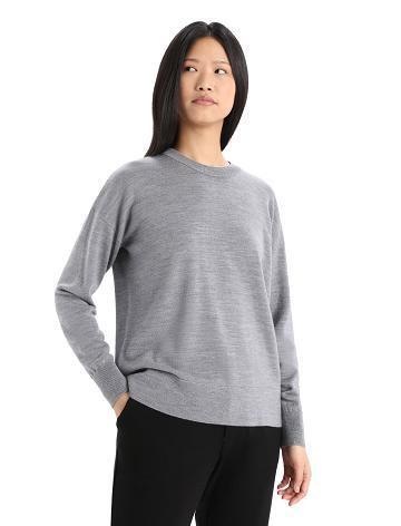Women's Icebreaker Merino Shearer Crewe Sweaters Gritstone Heather | CA 1317NWYB